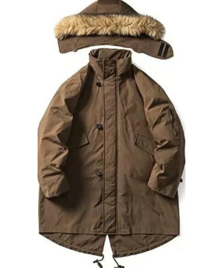 Down Parka with Removable Fur Collar