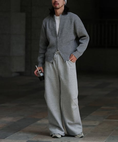 Loose Straight Knee Pleats Sweatpants