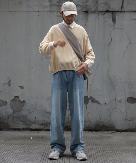 WIDE FIT STRAIGHT DENIM / 2COLORS