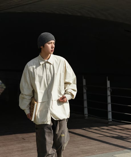SNAP BUTTON MULTI-POCKET SHIRT / 2COLORS