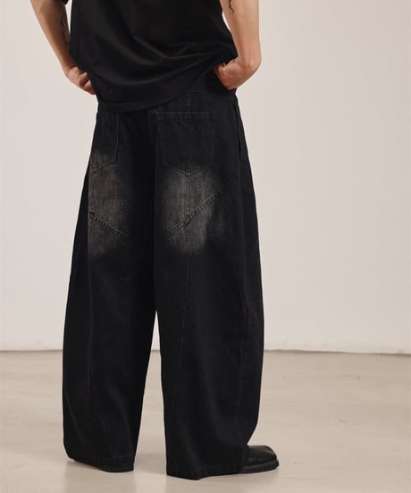 Vintage Wide Barrel Denim Pants / 2color