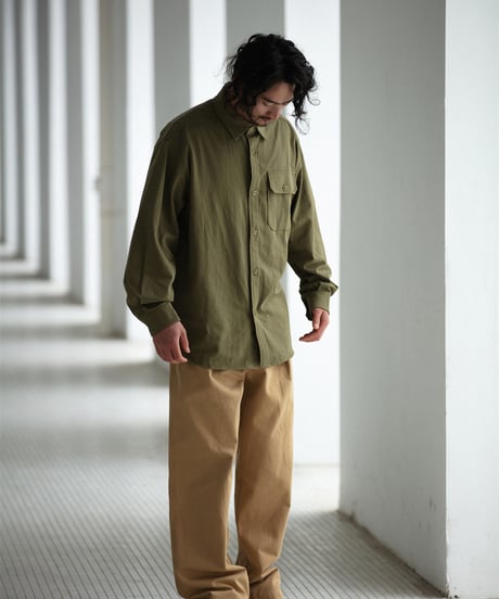 REGULAR COLLAR LONG SLEEVE SHIRT / 3COLORS