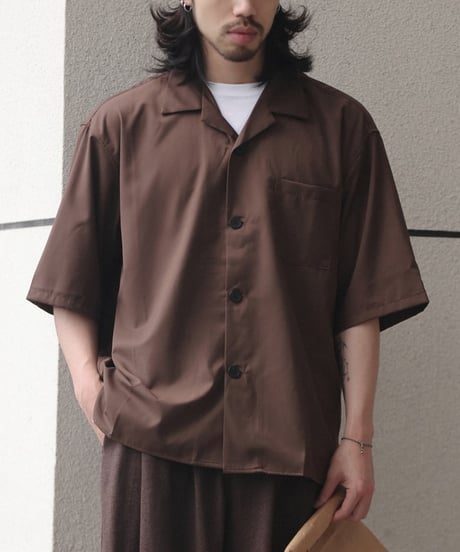 Wide Form Open Collar Shirt / 2colors
