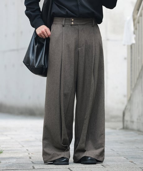 Waist Design Droop Loose Slacks Pants  / 2color