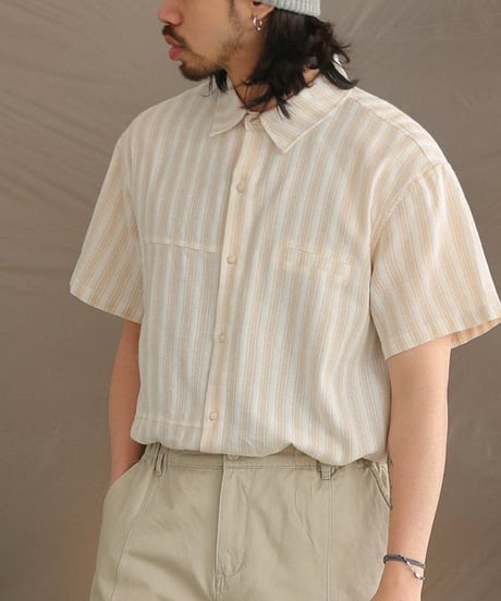 Thick and Thin Stripe Wide Silhouette Shirt