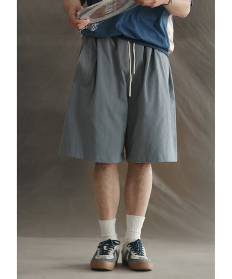 Pale Color Wide Silhouette Easy Short Pants / 4color