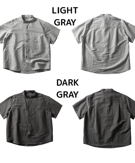 Shrink Band Collar Wide Form Shirt  / 2color