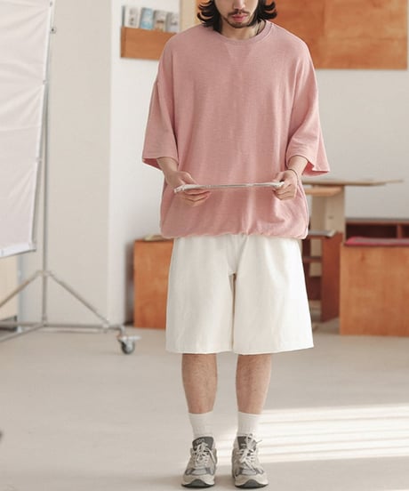 Pale Color Wide Silhouette Easy Short Pants / 4color