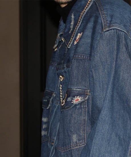 Vintage Denim Jacket with Embroidery