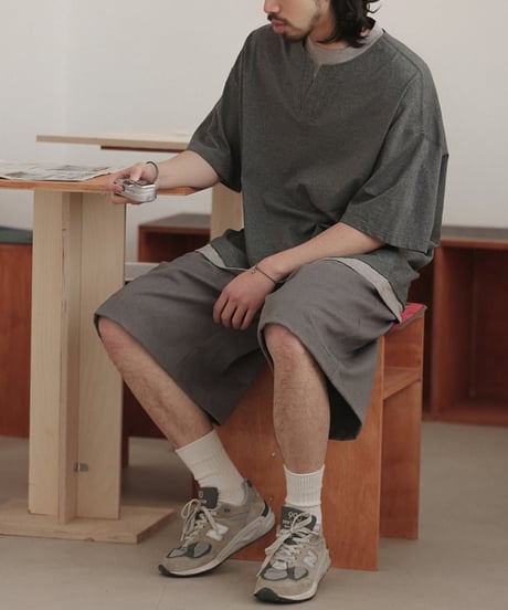 Pale Color Wide Silhouette Easy Short Pants / 4color