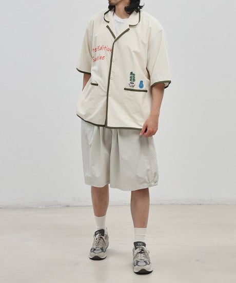 Open Collar Summer Embroidered Loose Silhouette Shirt