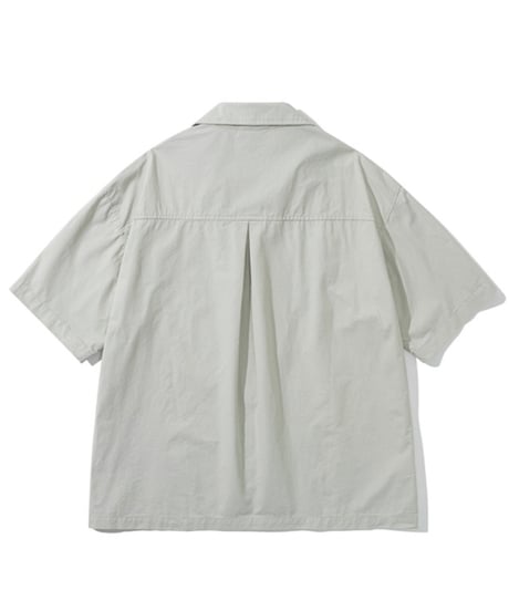 Embroidered Open Collar Relaxed Shirt  / 2color