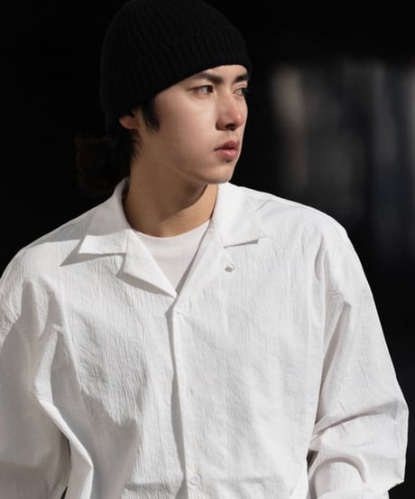 RELAX FIT OPEN COLLAR L/S SHIRT