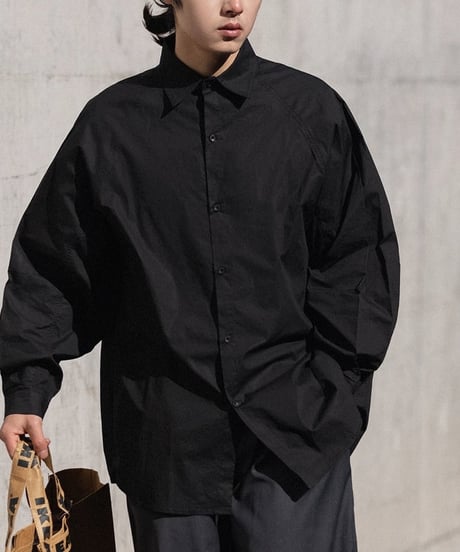 Raglan Clear Loose Long Sleeve Shirt / 4color