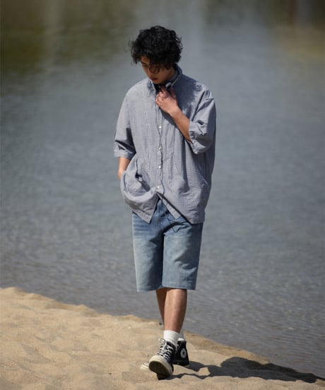 shaped pocket stripe s/s shirt / 3colors