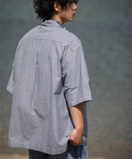 shaped pocket stripe s/s shirt / 3colors
