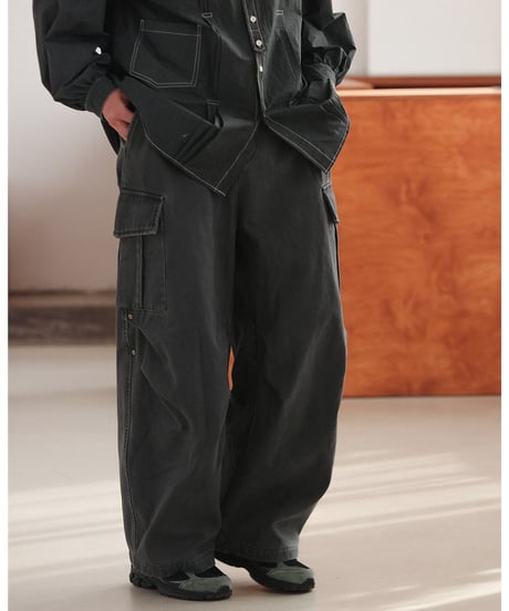 Fade Washed Easy Cargo Pants  / 2color