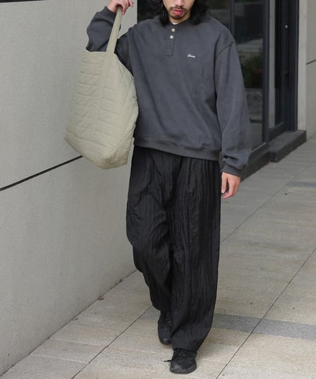Shrink Pleats Loose Pants / 2color
