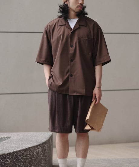 Wide Form Open Collar Shirt / 2colors