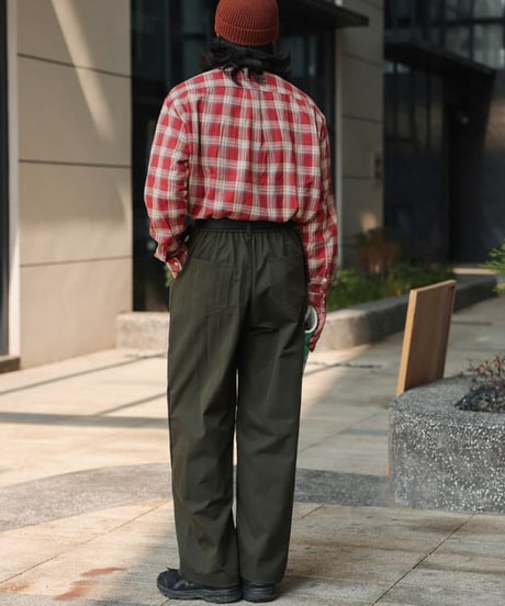 Pleated Straight Clear Wide Pants / 2color
