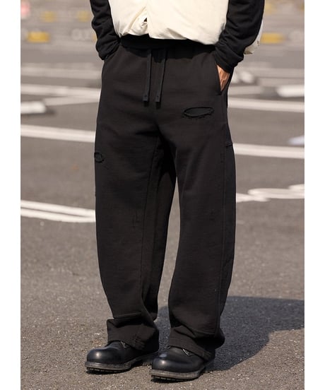 Damage Black Sweat Pants