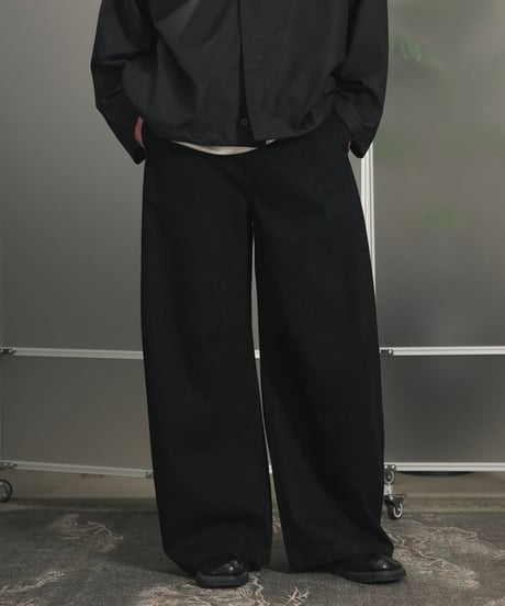 Black Denim Loose Straight Trousers Pants