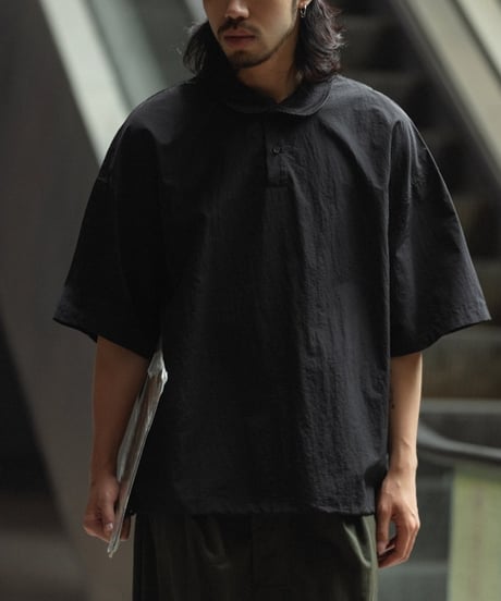 Drawstring Round Collar Pullover / 2colors