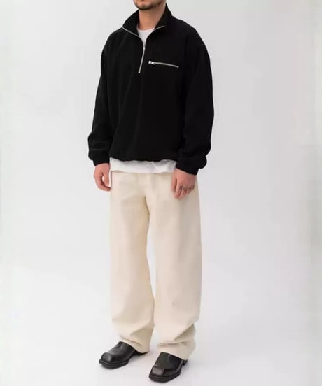 Corduroy Half-Zip Stand-Up Top
