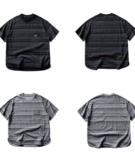 Embroidered Melange Border Slit T-Shirt  / 2color