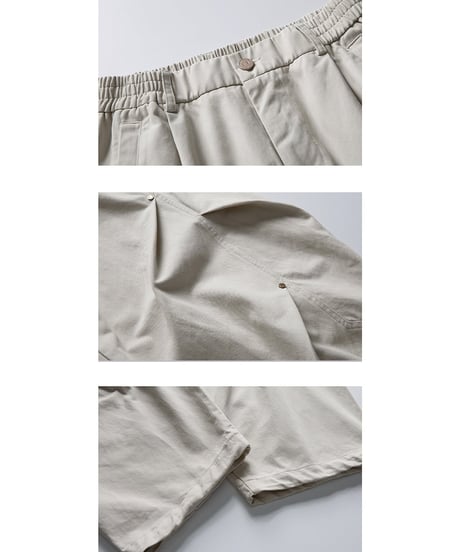 Rivet Pleats Wide Easy Pants  / 2color