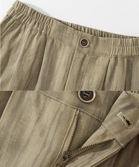 Striped Wash Wide-Leg Easy Pants / 2color