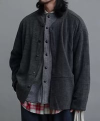 Stand Collar Fleece Button-Up Jacket