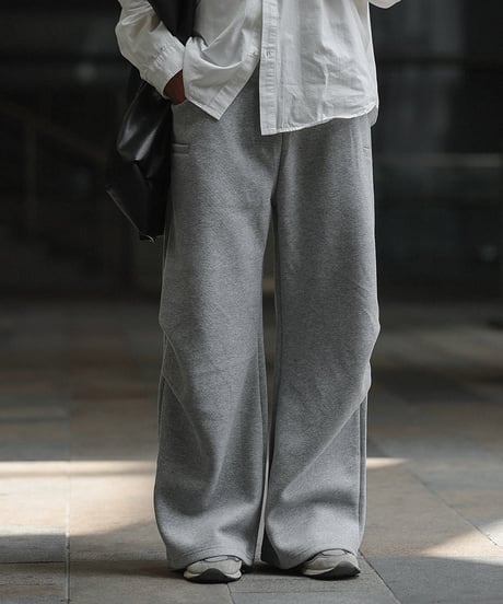 Loose Straight Knee Pleats Sweatpants
