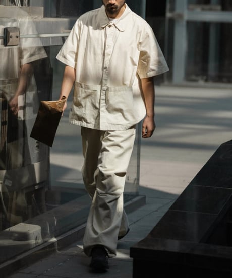 Big Pocket Wide Silhouette Work Shirt  / 2color