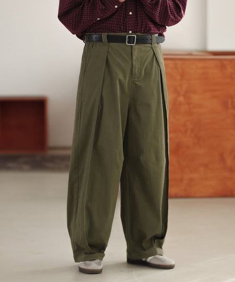 Long Tuck Wide Easy Pants / 2colors
