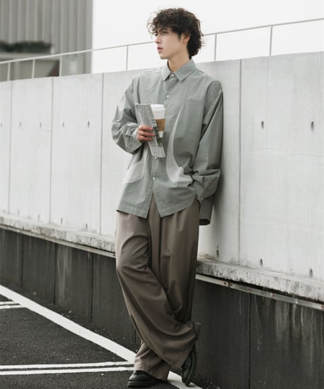 shaped pocket stripe l/s shirt / 3colors