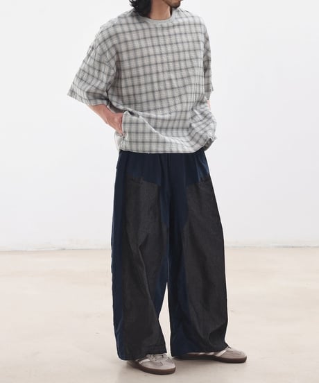Seersucker Check Loose Fit T-Shirt / 3color