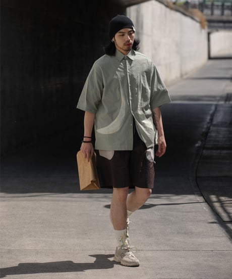 shaped pocket stripe s/s shirt / 3colors