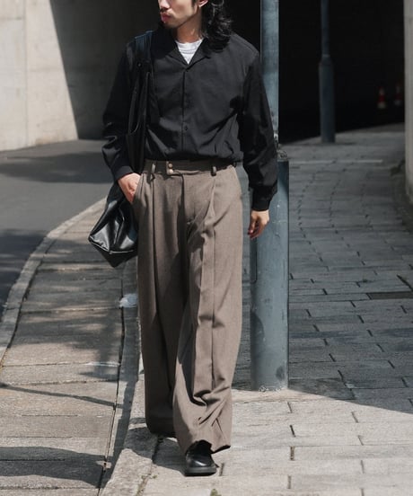 Waist Design Droop Loose Slacks Pants  / 2color