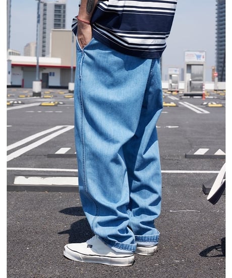 Belted Wide Tapered Denim Pants / 3color