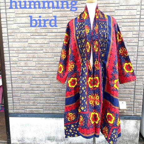 アフリカンバティック　ガウン　AfricanBatic　dress　wornover　a　KIMONO