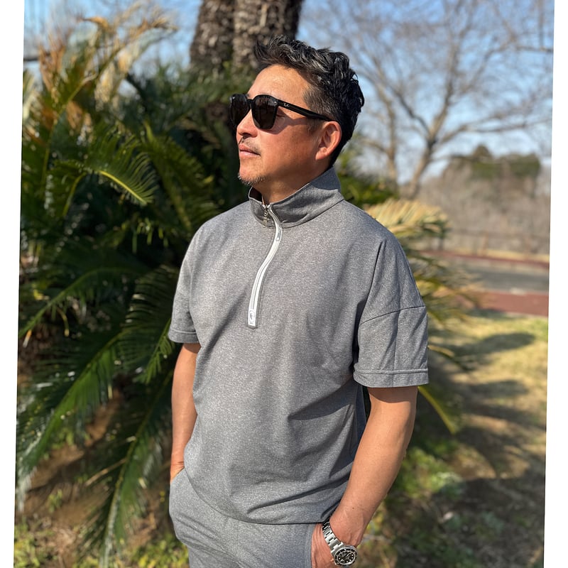 half zip tops light gray men | FREUDE.T