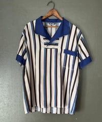 60~70's shawl collar stripes shirt