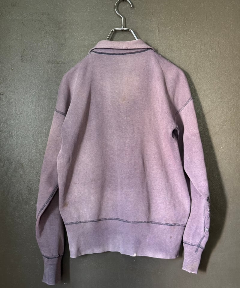 50~60s made in usa 1/4zip eggplant navy bule da