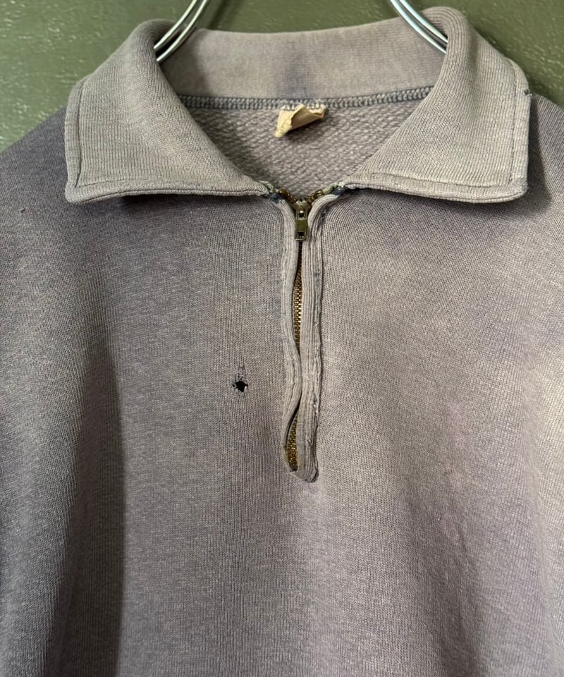 50~60s made in usa 1/4zip eggplant navy bule da