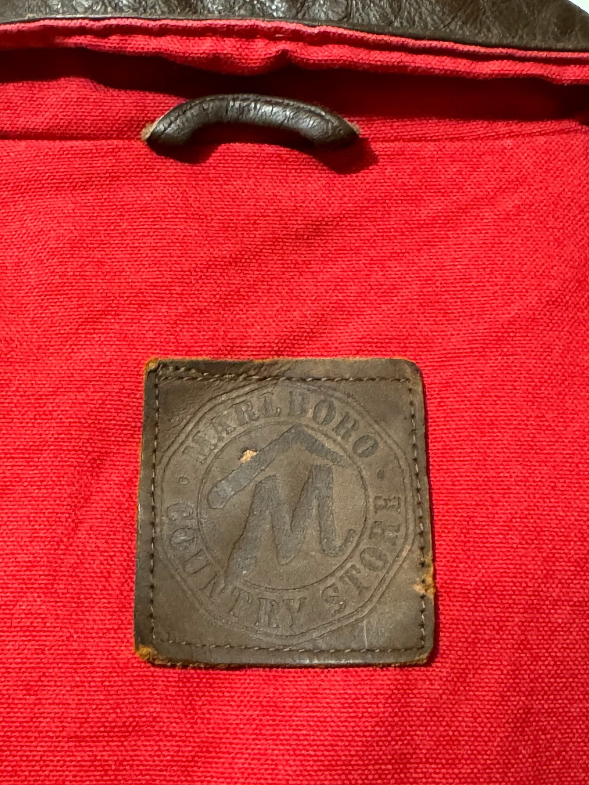 古着】80~90's マルボロレザー襟ジャケット MARLBORO COUNTRY