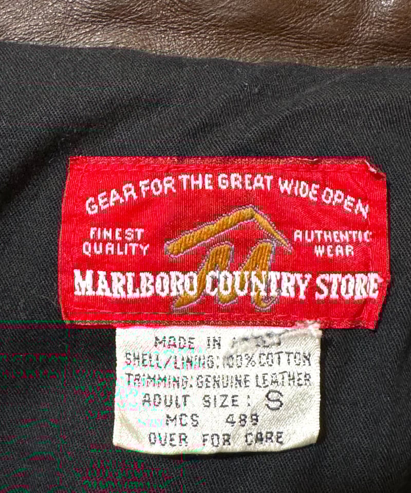80s MARLBORO 襟レザー ハンティングジャケット TALONジップ 80s MARLBORO 襟レザー ハンティングジャケット TALONジップ