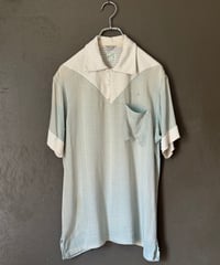 50〜60s sea iland cotton faded half sleeve shirt