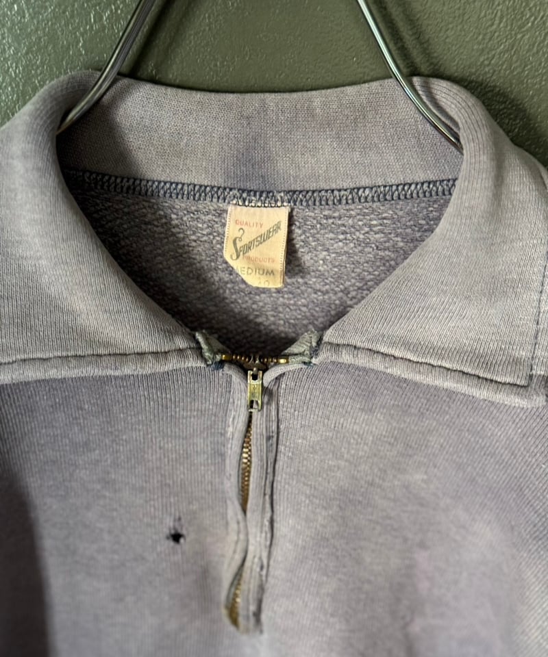 50~60s made in usa 1/4zip eggplant navy bule da