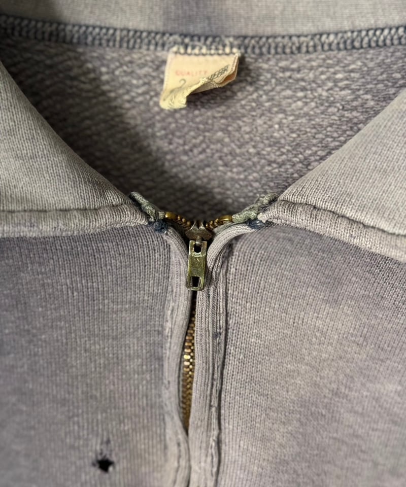 50~60s made in usa 1/4zip eggplant navy bule da